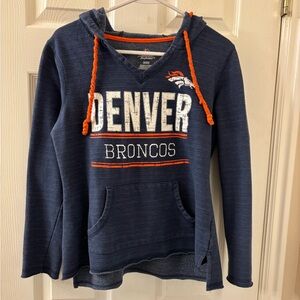 Stylish Navy and Orange Denver Broncos Women's Hoodie